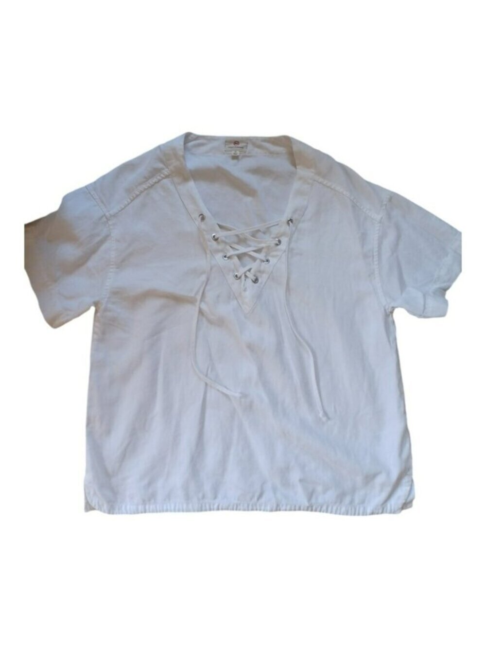 Adriano‎ Goldschmied Linen Cotton blend Shirt w lacing